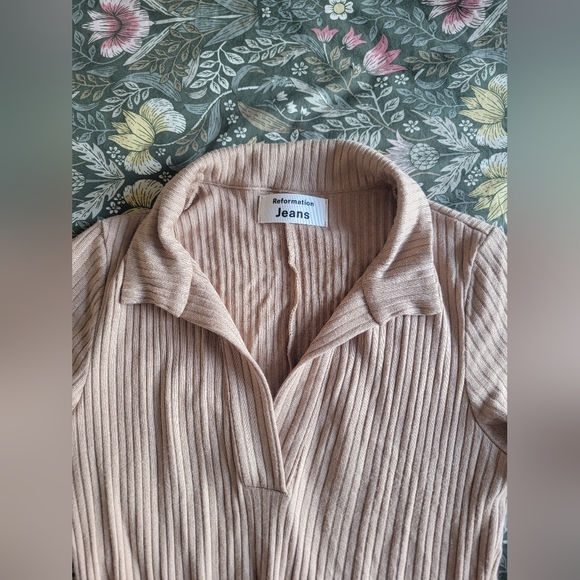 Reformation Brown Ribbed Maxi Dress Size M - Picture 5 of 6